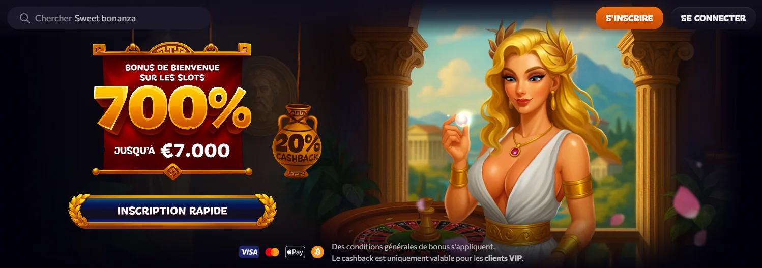 Aphrodite Casino : bonus de bienvenue