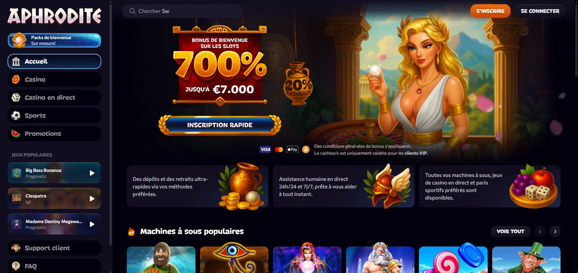 Aphrodite casino en ligne France